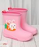 Yellow Bee Bunny Detailed Rain Boots - Pink