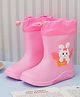 Yellow Bee Bunny Detailed Rain Boots - Pink