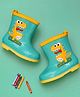 Yellow Bee Dinosaur  Detailed Rain Boots - Green