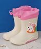 Yellow Bee Bunny  Detailed Rain Boots - Pink & Beige