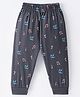 Ollypop Sinker Full Length Lounge Pant with Text Print - Dark Grey