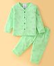 First Smile Sinker Knit Full Sleeves Night Suit With Elephant Print - Light Green