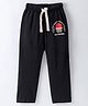 Lazy Bones Sinker Full Length Track Pant with Text Print - Black