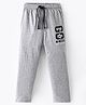 Lazy Bones Sinker Full Length Track Pant with Text Print - Dark Grey