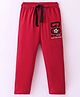 Lazy Bones Sinker Full Length Track Pant with Text Print - Maroon