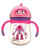 Robot Print Twin Handle Straw Sipper Blue - 240 ml