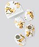 Bonfino Boys 100% Cotton Cap Mittens & Booties Tiger Print White - Diameter 13 cm