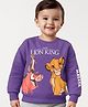 Babyhug Disney Cotton Knit Full Sleeves Sweatshirt With Lion King Graphics -Purple