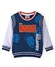Babyhug Marvel Terry Knit Full Sleeves Sweatshirt with Avengers Graphics - Blue