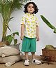 Budding Bees Cotton Half Sleeves Lemons Printed Shirt & Shorts Set - Yellow & Green