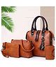 SYGA Pack Of 4 Women Handbag Set, Pu Leather Handbag With Crossbody Bag, Clutch Bag And Credit Card Holder Tote Bag (Brown)