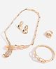 SYGA Pack of 4 Jewelry Set Alloy Necklace, Earrings, Bracelet, Ring Set for Party Wedding Festive for Women & Girls Accessories