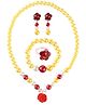 SYGA Pack of 5 Jewelry Set Flower Pearl Design - Red
