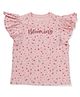 GINI & JONY Half Sleeves Blooming Text & Floral Printed Top - Pink