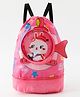 Swimming Bag with Kitty Print  Red| Wet Dry Separation| Transparent Pouch| Adjustable Strap| Ideal for Swimming Pool and Beach (Design May Vary)