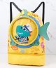 Swimming Bag with Dino Print  Yellow| Wet Dry Separation| Transparent Pouch| Adjustable Strap| Ideal for Swimming Pool and Beach (Color May Vary)