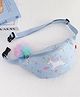 Babyhug Unicorn Print Multipurpose Chest Bag with Adjustable Straps Blue - Height 14 cm
