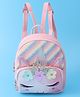 Babyhug Floral Applique Kitty Fashion Backpack - Pink