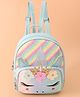 Babyhug Floral Applique Kitty Fashion Backpack - Blue