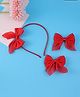 Pine Kids Hairband with Bow Clips Set of 3 - Red