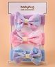 Babyhug Free Size Headbands With Bow Applique Pack of 3 - Pink Purple & Blue