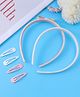 Pine Kids Hair Accessories Combo Sets Free Size Pack of 6 - Pink & Silver