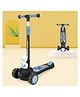 R for Rabbit Road Runner Astro Kids Scooter, Multi Level Adjustable Height, Smart Fold & PU LED Wheels Kick Scooter with Brake for 3+ Years Kids, Weight Capacity Upto 75kgs (Black)
