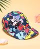 Babyhug Disney Cotton Knit Mickey Mouse Printed Summer Cap - Navy Blue