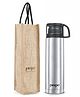 Pexpo Fererro |ISI Certified | Vacuum Insulated Hot & Cold Stainless Steel Flask  |Jute Bag|- 1000ml Silver |Steel Bottle | Thermo flask | Leak Proof|Travelling|School & Trekking|Office|Men, Women & Kids