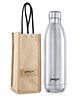 PEXPO Electro 24 Hrs Hot & Cold Vacuum Flask with Jute Bag | Stainless Steel Water Bottle - 1500ml Silver | Thermoflask | Office Bottle | Workout | Travelling | Home
