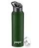 Pexpo Chromo Stainless Steel Sports/Fridge Water Bottle With Sipper & Steel Cap, 1 Litre, Military Green Set of 1| BPA Free | Water Bottle for Office, Gym, School, Yoga, Trekking, Adults & Kids