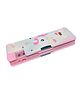 SVE Magnetic Pencil Case with Sharpener for Kids Cute Unicorn Embossed Themed Luxury Compass Stationary Organizer Box for Kids - Pink