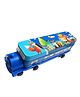 SVE Double Decker Jungle Treasure Magic Bus Compass 2 Layer Metal Bus Compass Pencil Case with Movable Wheels & Sharpener - Blue