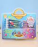 SVE Stationery Giftset with 6 Pencils, 1 Metal Pencil Box, 1 Sharpener, 1 Rocket Eraser, Galaxy Themed Stationary Combo Sets for Kids - Blue