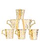Femora Luxury Regency Gold Line Gold Ceramic Coffee Tea Mugs & Cups,  6 Pcs Set