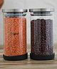 Femora Round Borosilicate Glass Jar for Kitchen Storage Air Tight Containers for Kitchen Storage Pack of 2 - 1000 ml