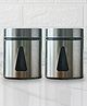 Femora Steel Jar for Kitchen Storage with Triangle Glass Window and Stainless Steel Cover, 700 ml -  Set Of 2