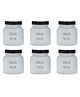 Femora Frosted Glass Jar for Kitchen Storage Black Lid, 700 ml, Set Of 6