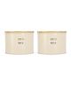Femora Kitchen Storage Jars Tin Jar With Wooden Lid Air Tight Jar, 300 ml, Pack of 2