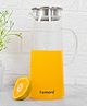 Femora Borosilicate Glass 1.5 LTR Water Jug with Handle, Juice Beverage Carafe with Stainless Steel Lid, 1 Pcs Set