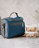 Femora Borosilicate Glass Container Lunch Box with Bag for Office, School, Blue, Square, 300 ml (2 Container+ 1 Bag)