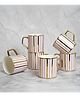 Femora Decorative Pink Gold Line Ceramic Tea and Coffee Mugs