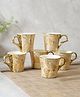 Femora Bridal Mahendi Gold Print Ceramic Tea and Coffee Mugs