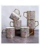 Femora Pink Blue Floral Blossom Grey Moss Ceramic Tea and Coffee Mugs
