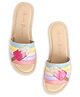 Aria+Nica Striped &  Ice Cream Detailed Flats - Light Pink Blue & Green