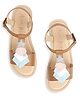 Aria+Nica Shimmer Embellished & Star Designed Sandals - Cognac