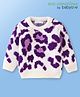 Babyoye Jacquard Full Sleeves Pullover Sweatshirt With Cheetah Print Design - White