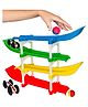 PLUSPOINT Ramp Racing Toy Car 4 Level Track Set I Zig Zag Car Slide I First Baby Toys I Sliding Car I Toddler Rally Race Car Ramp Toy Set is A Great Gift for Boys and Girls