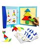 PLUSPOINT Wooden Tangram Travel Game Magnetic Puzzle Book Game Tangrams Jigsaw Shapes with Solution Traveler Challenge IQ Educational Toy