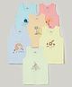 The Boo Boo Club Pack Of 6 Sleeveless Animals Printed Vests - Multi Colour